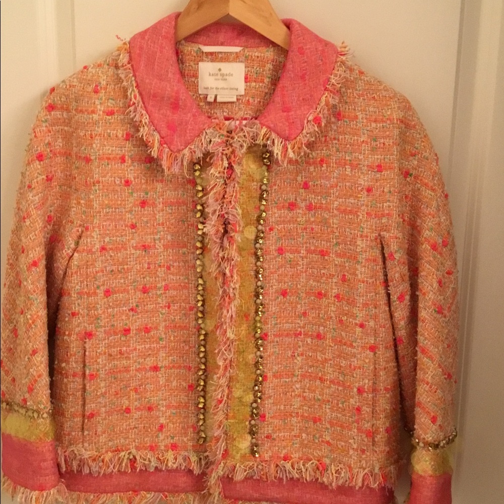 Kate spade tweed jacket &skirt suit sz6  euc